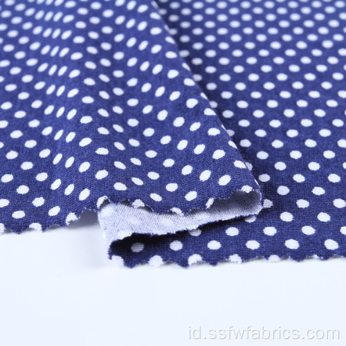 Rajut Dicetak Rayon Stretch Polka Dot Spandex Fabric